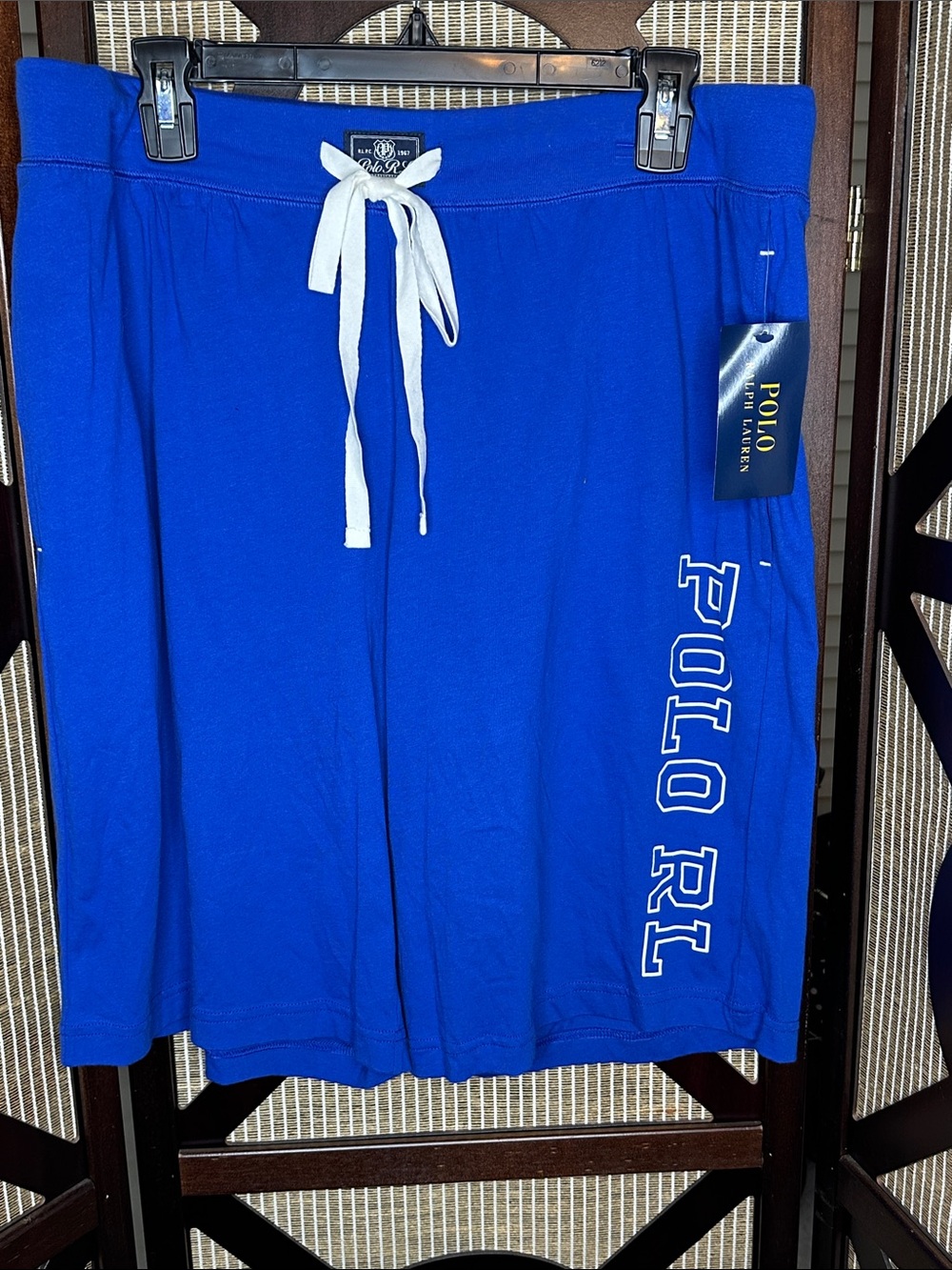 NWT Polo by Ralph Lauren Royal Blue Knit Lounge Shorts with White Drawstring XL